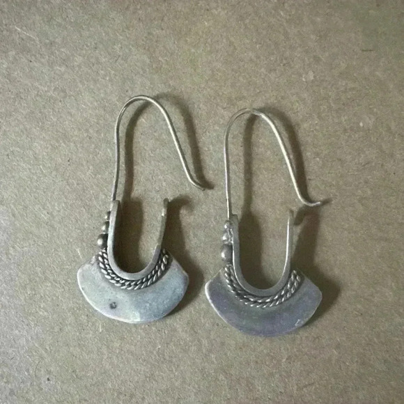 Women's Sterling Silver 0.925 Hoop Earrings, "Hollow Bell" - Picture 1 of 2